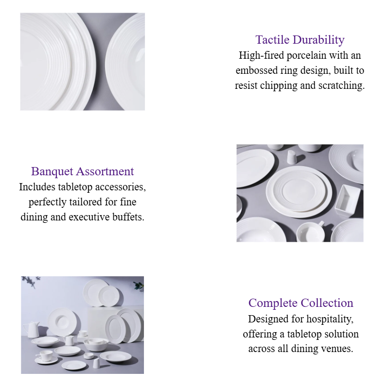 Embossed Ring Pattern Porcelain Dinnerware Set Hotel Collection Dishes for Fine Dining & Banquets.png