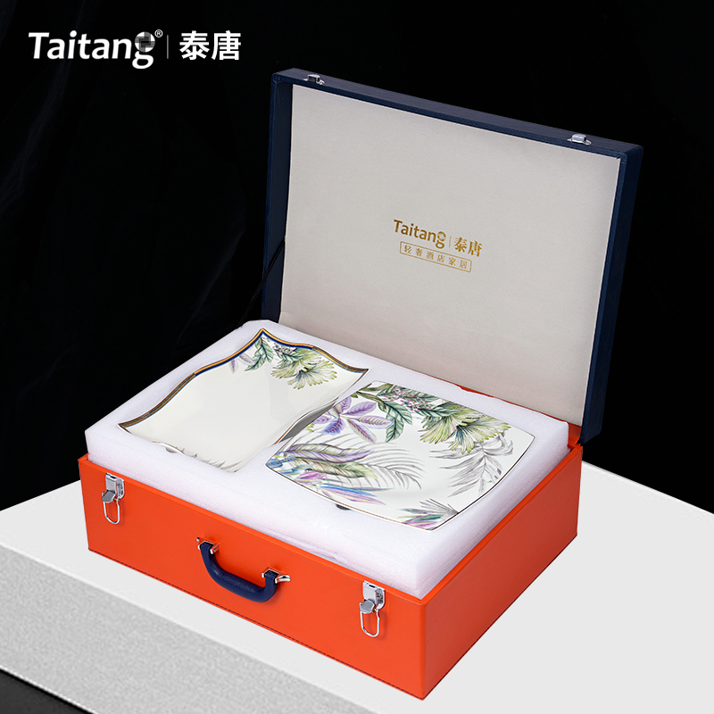 Tropical Rainforest Fine Bone China Dinnerware Set Luxury Botanical Bone Porcelain China Tableware for Eco-Resorts, Hotels & Fine Dining