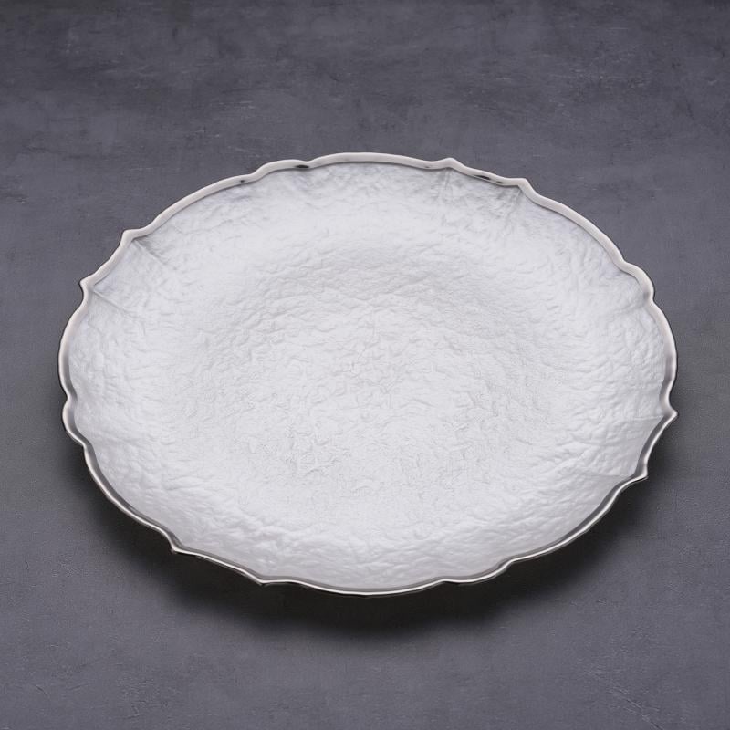 Lukse Glas-eteplate in groot hoeveelhede, elegante goudrand- en kraleversierde bruilof-laaiplekte vir hotelle en kateringsdienste