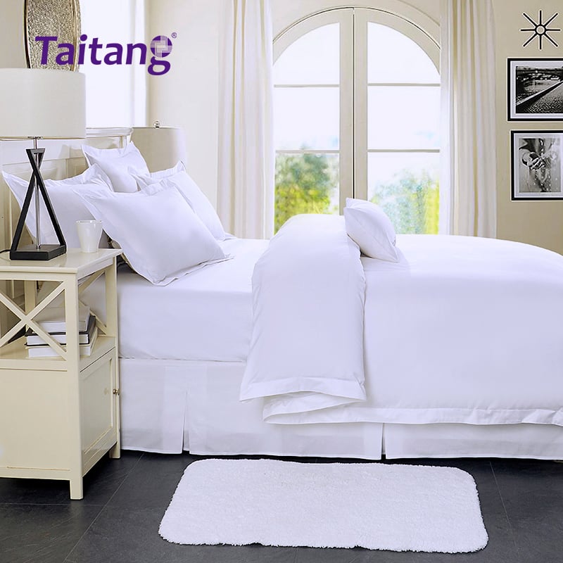 Luxury Hotel Bedding Sets 300 Thread Count Cotton Sateen Wholesale Hotel Bed Sheets & Duvet Cover for 5-Star Guestrooms