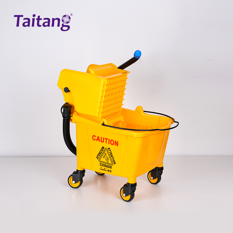 32L Commercial Mop Bucket with Wringer and Integrated Rear Drain Hose