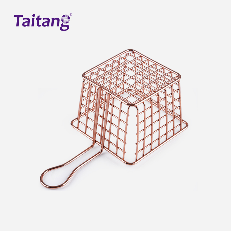 Stainless Steel Mini Fry Basket Restaurant Serving Presentation Shaker Creative French Fries Holder & Container