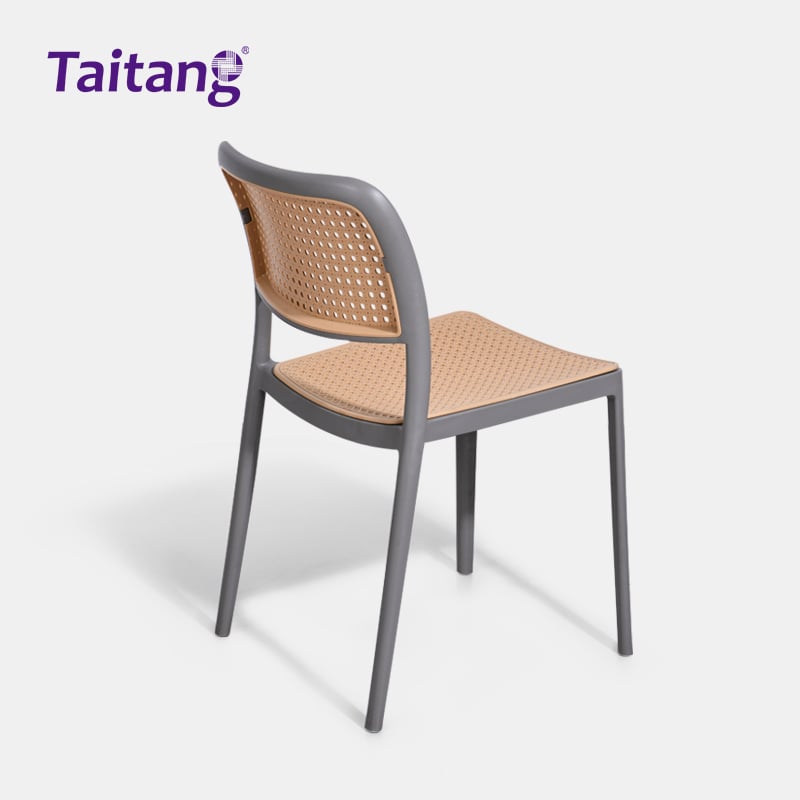 Commercial Outdoor Dining Chair Modern Faux Rattan Plastic Chair for Hotel Patios & Restaurants