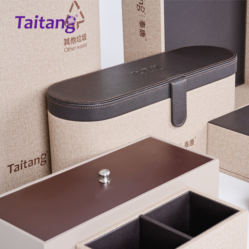 Leather & Resin Hotel Room Amenities Set Modern Business Hotel Guest Room Accessory