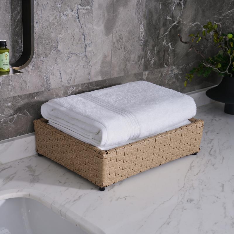 Luxury Hotel Bath Towels 100% Cotton 16S Thick Hotel Towels with Bright Silk Bubble Satin Border