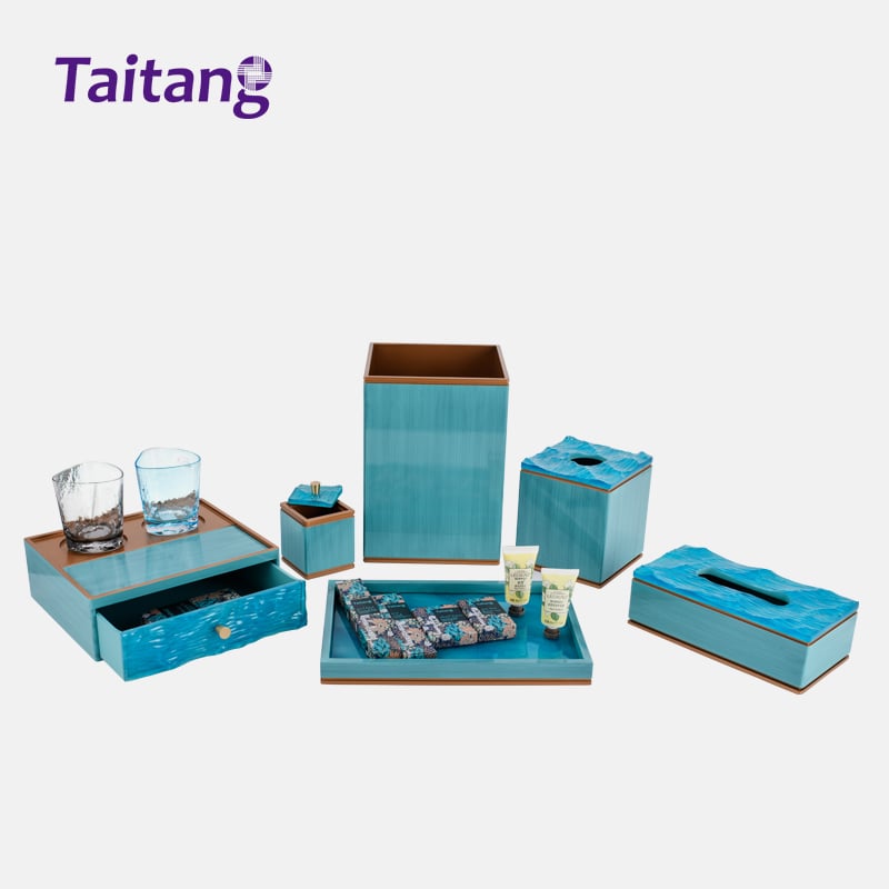 Taitang Sea and Sky eco-friendly resin hotel hospitality tray and guestroom accessories ensemble.jpg