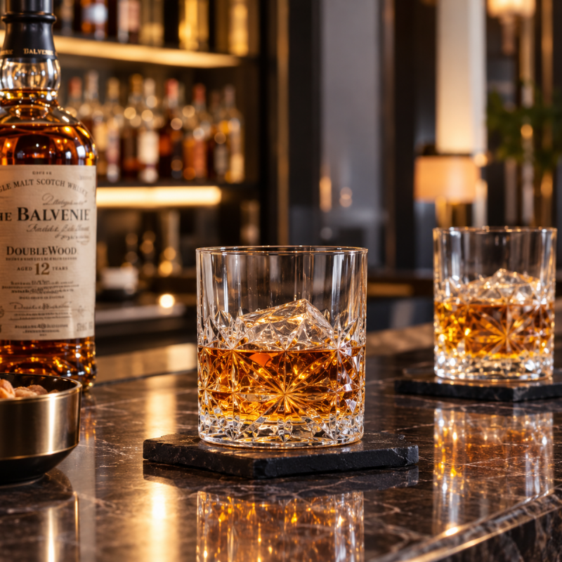 diamantgeslepen whiskeyglazen van 340 ml, groothandelrocks-glazen voor hotelbars en cateringvoorzieningen