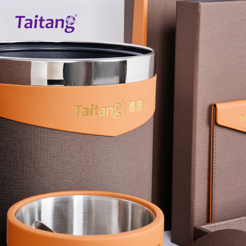 Executive Tan & Coffee Leather Hotel Room Amenities Set Luxury 5-Star Hotel Guest Room Accessories