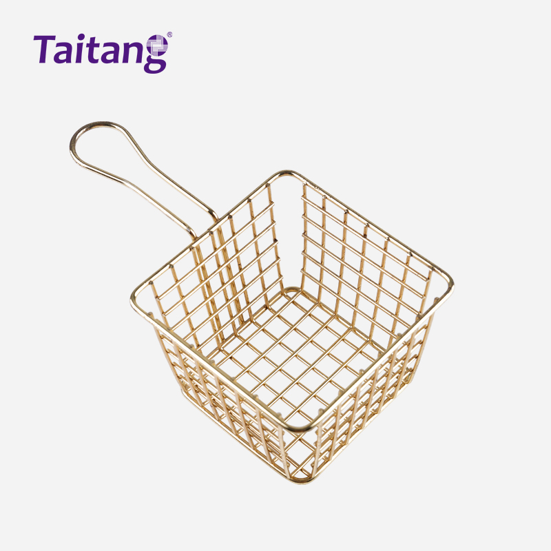 Stainless Steel Mini Fry Basket Restaurant Serving Presentation Shaker Creative French Fries Holder & Container