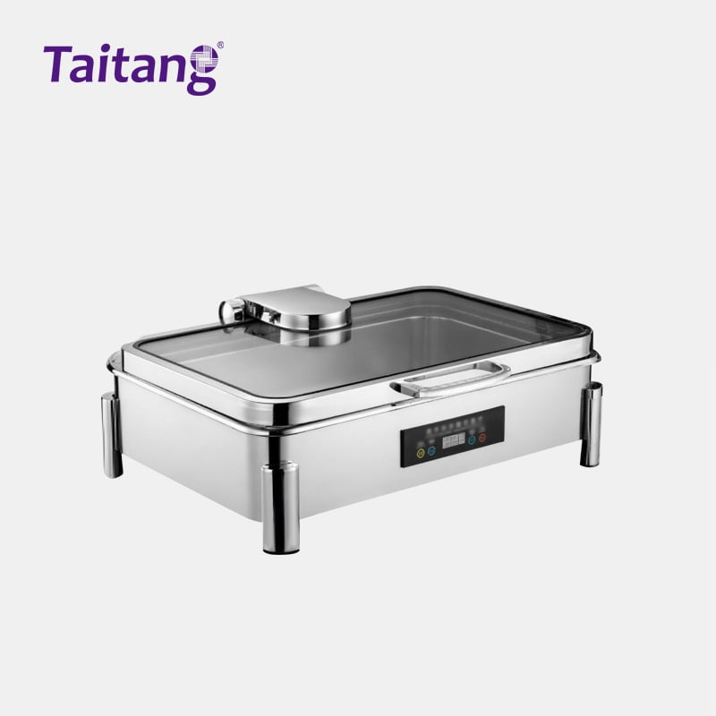 Stainless Steel Chafing Dish Electric Food Warmers Buffet Server with Display for Catering & Hotel Buffet Table Heater