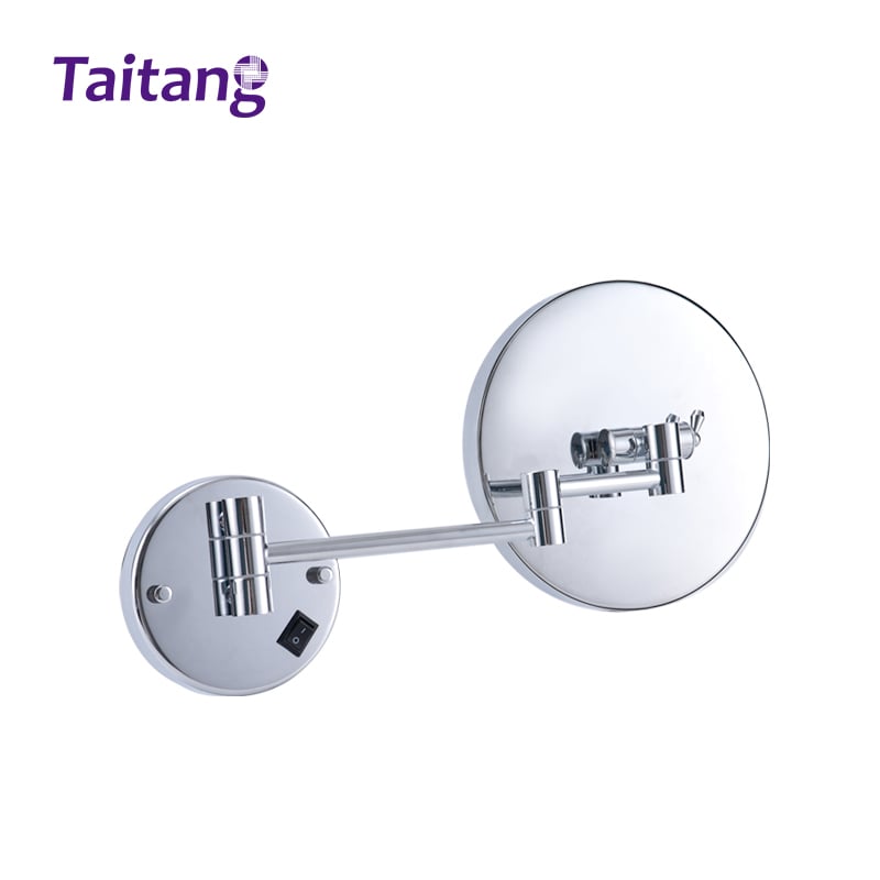 LED Wall-Mounted Hotel Magnifying Mirror with Extending Swivel Arm