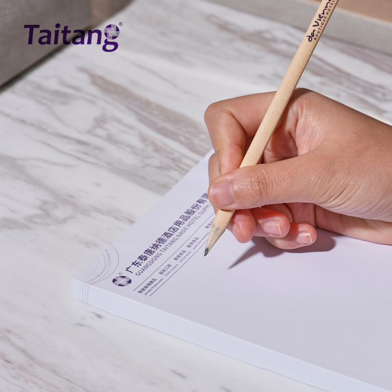 Custom Triangular Wooden Hotel Pencil Eco-Friendly Guestroom Stationery Branded Anti-Roll Design