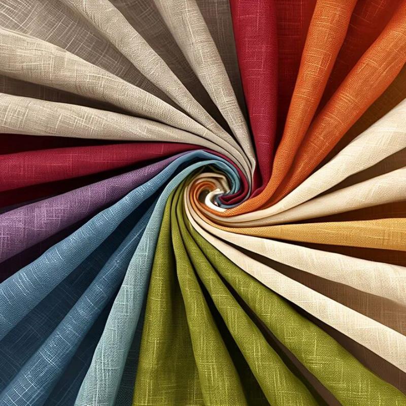 Colorful fabric swatches swirled together, contrasting vibrant textiles with classic white hotel bedding options.jpg
