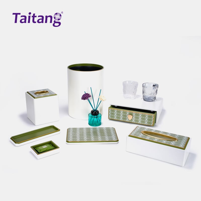 Luxury Resin Hotel Amenity Tray & Guestroom Accessories Set