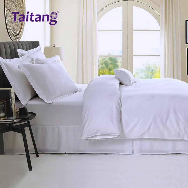 Cotton Feather Jacquard Luxury Hotel Bedding Sets 300T Hotel Collection Bedding with Duvet Cover, Flat Sheets, and Pillowcases