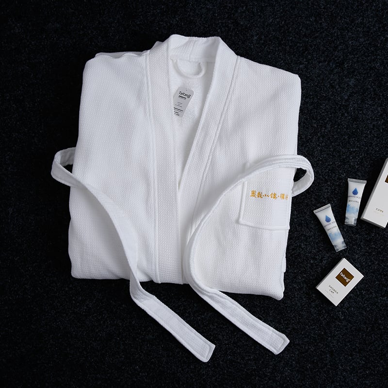 1200g Luxury Waffle-Terry Dual Layer Kimono Bathrobe Wholesale Hotel Linen & Spa Supplies