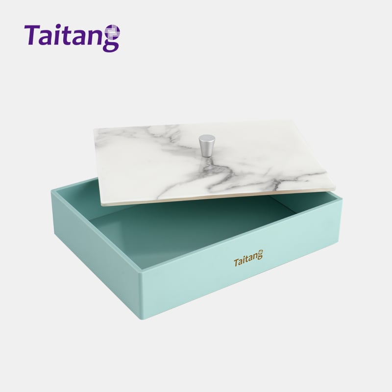 Mint Green & Marble Amenity Tray and Box Set Hospitality Tray for Luxury Guestrooms & Bathrooms