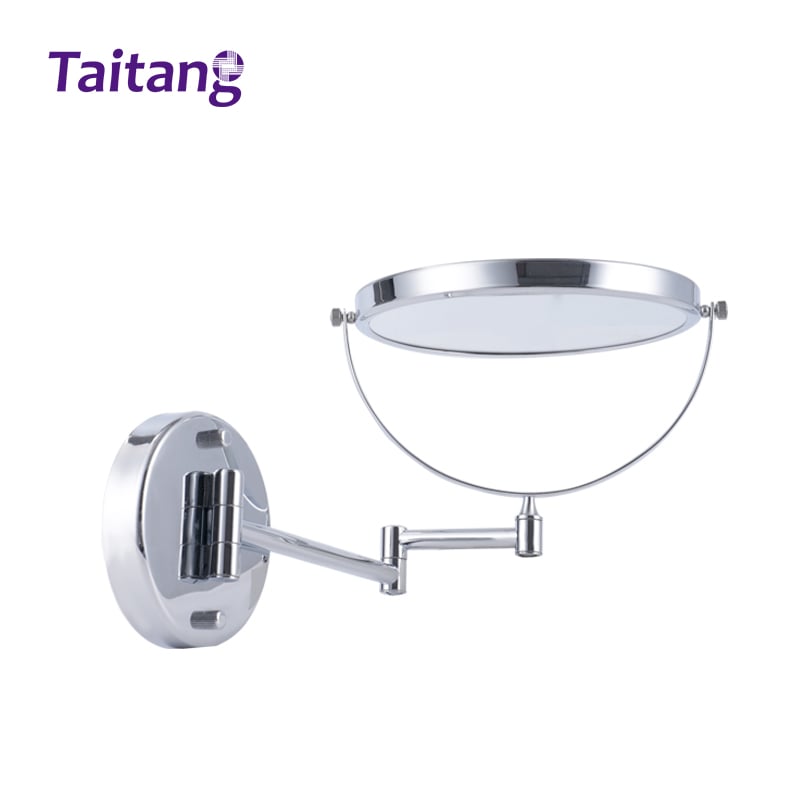 8-Inch Wall Mounted Hotel Magnifying Mirror 3X Magnification Stainless Steel Extension Arm Makeup Mirror