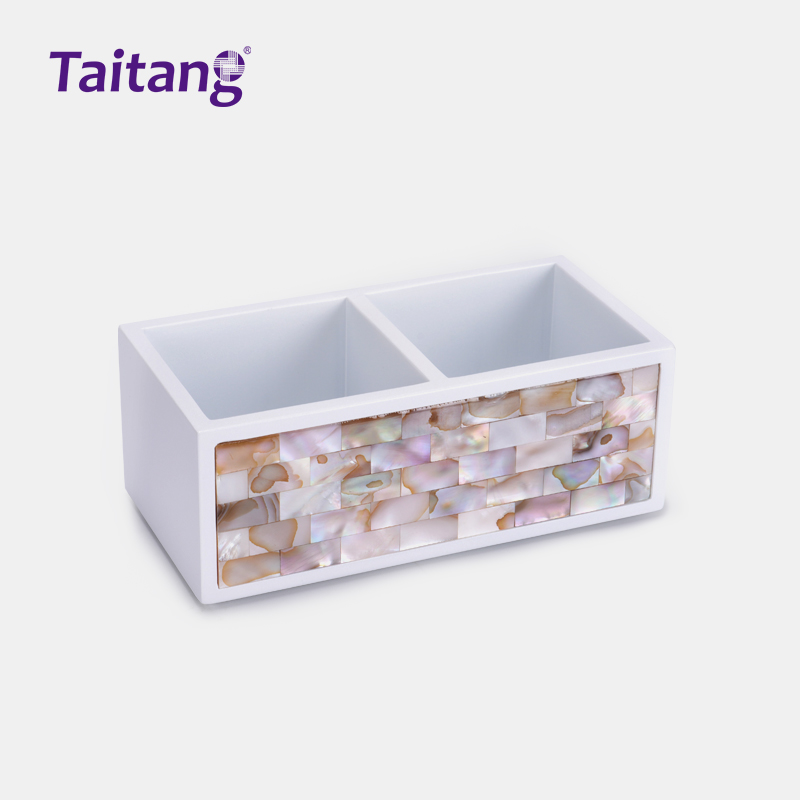 Iridescent Pearl White Resin Hotel Amenity Collection Luxury Guestroom Accessories Set