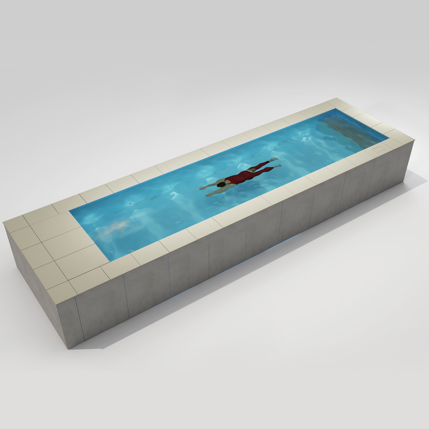 [Pool Only]  6'×27' SWIMILES Rectangular Quartz-Tile Steel Pool-Tile