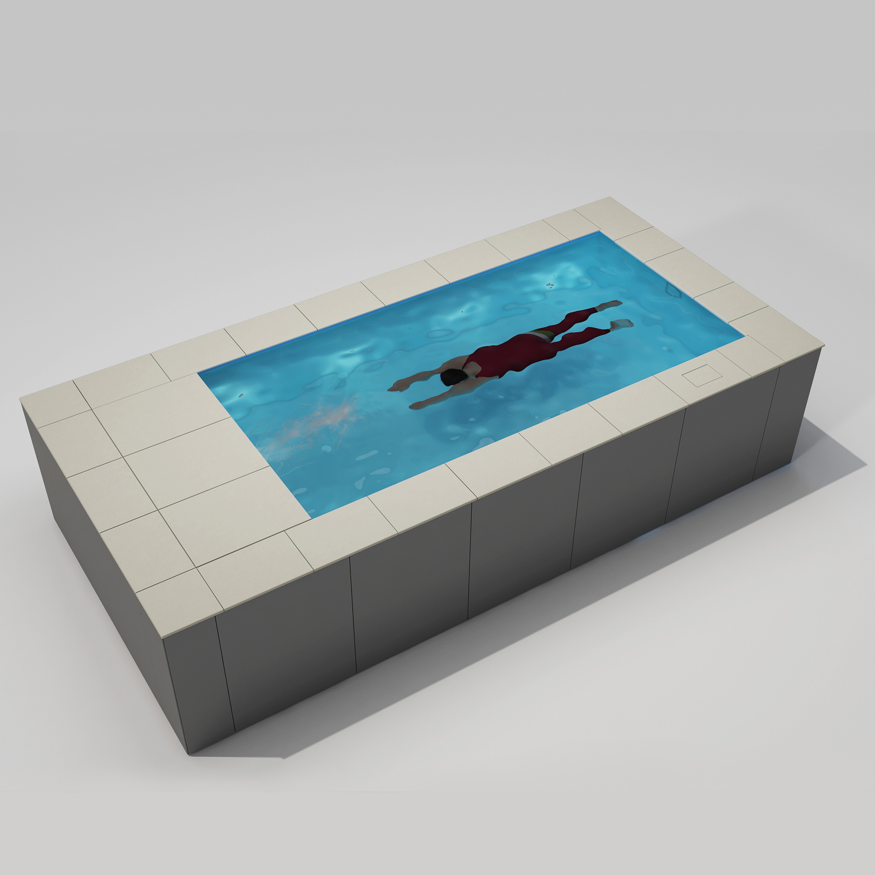 [Pool Only] 6'×15' SWIMILES Rectangular Quartz-Tile Steel Pool Pre-painted steel panels