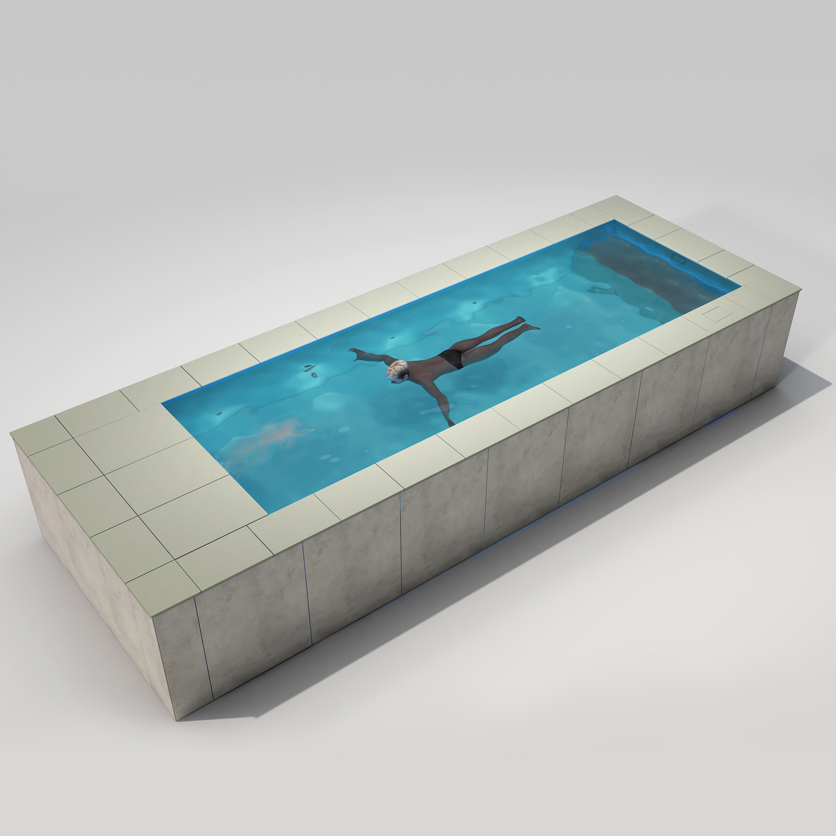 [Pool Only]  6'×21' SWIMILES Rectangular Quartz-Tile Steel Pool-Tile