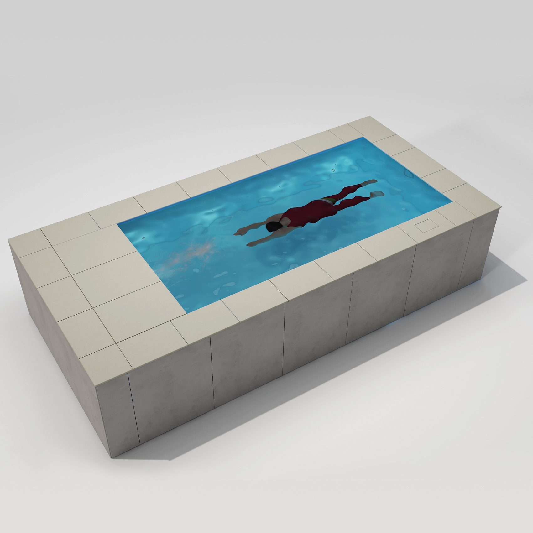 [Pool Only]  6'×15' SWIMILES Rectangular Quartz-Tile Steel Pool-Tile