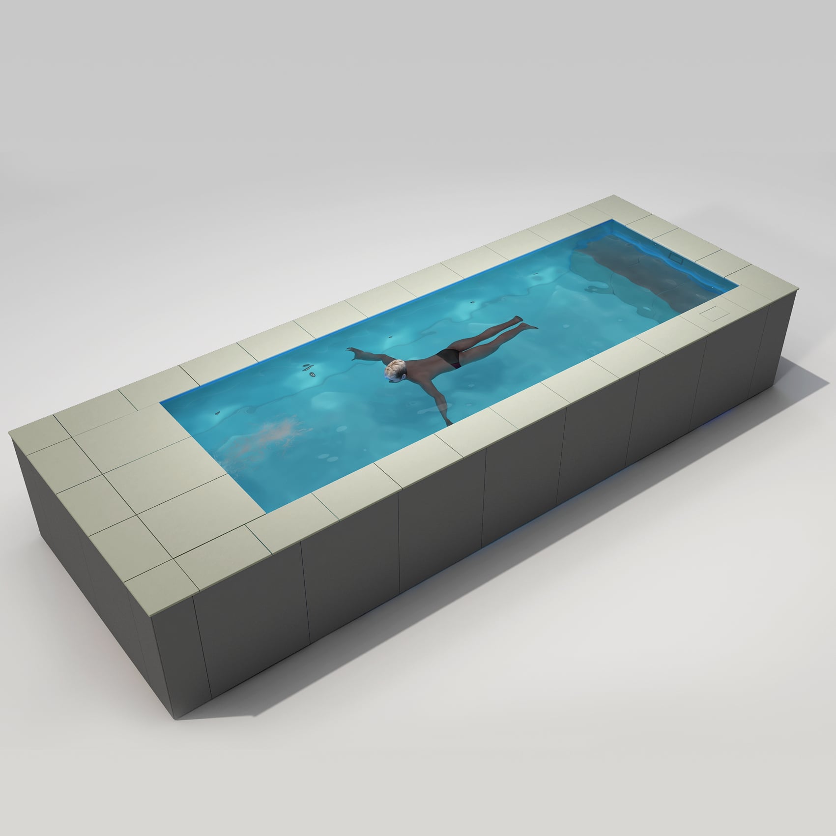 [Pool Only] 6'×21' SWIMILES Rectangular Quartz-Tile Steel Pool Pre-painted steel panels