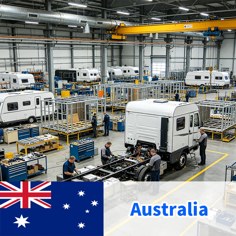 Australian RV maker buys panel locks, plane locks, and quarter-turn cam locks for doors and interior cabinets. Annual purchase quantity: 50,000 pieces.
