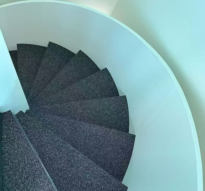 Resin-Coated Washed Stone Staircase