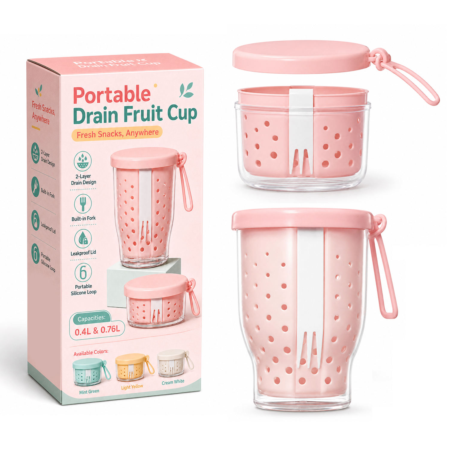2026 Growth Opportunity: Fruit & Snack Drain Cup with Fork Rises 55% as Layered Fresh-Keeping, Draining, and Portable Meal Solutions Go Mainstream
