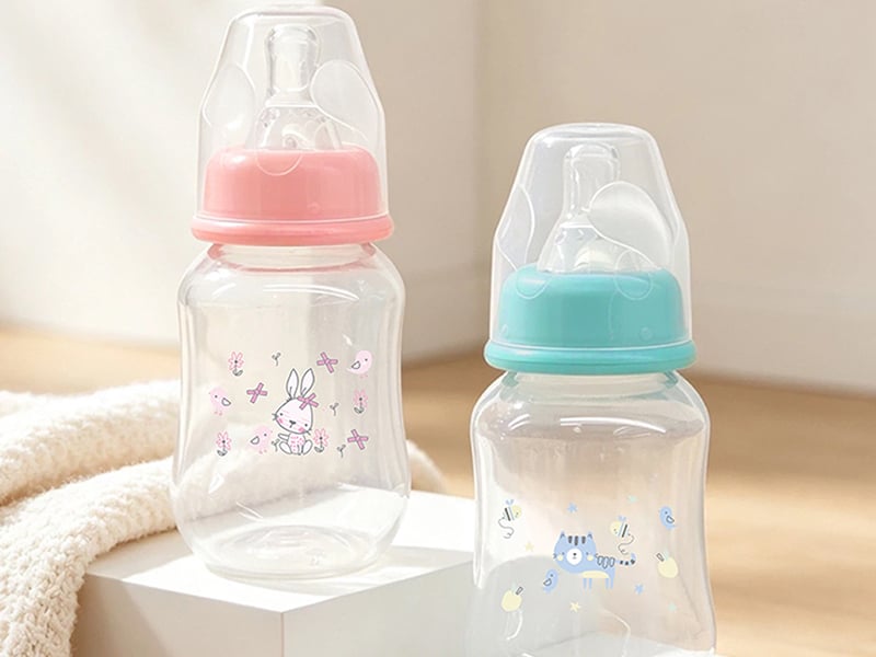 Cute Cartoon PP Baby Bottles - Standard Neck, Food-Safe & Anti-Colic