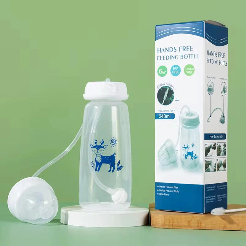 Wholesale BPA Free PP Baby Bottles Silicone Print 0-12 Months Eco-friendly Hands Free Baby Bottle