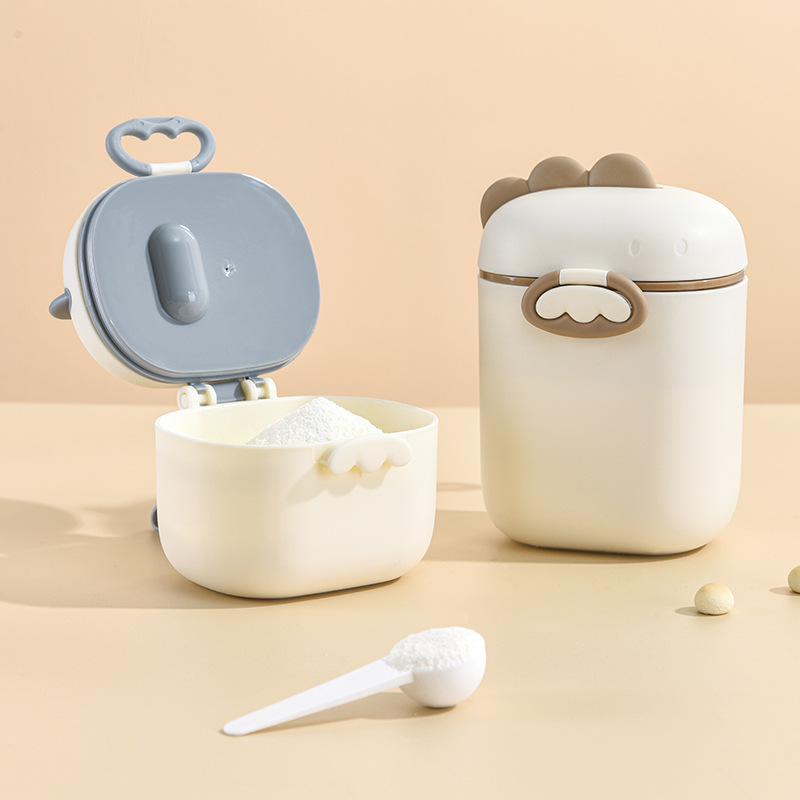 Baby milk powder container, formula dispenser, portable baby snack container