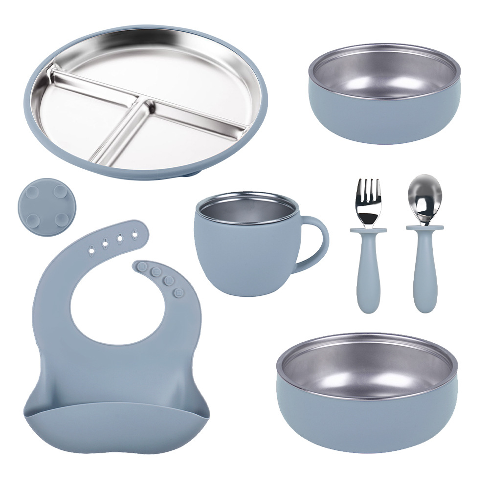 Dishwasher Safe Kids Set Stainless Steel 304 Feeding Set Cartoon Pattern Dinnerware Set for Kids
