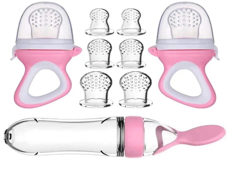 Baby Fruit Feeder & Squeeze Feeding Spoon Combo Set