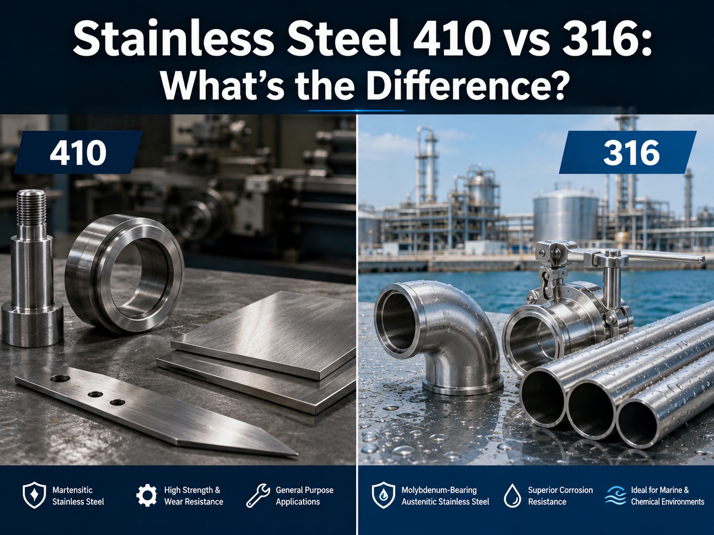 Stainless Steel 410 vs 316 – What’s the Difference?