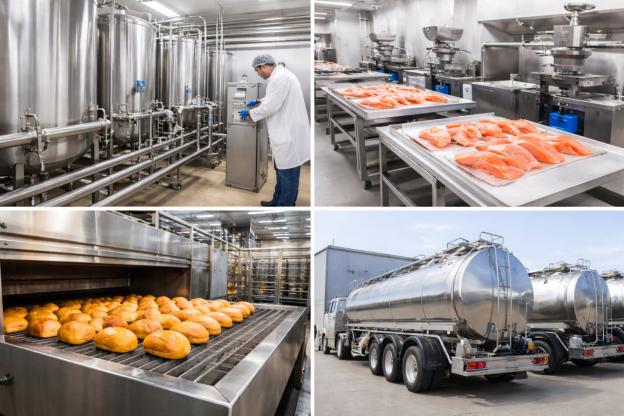 Applications of food grade stainless steel in food processing equipment
