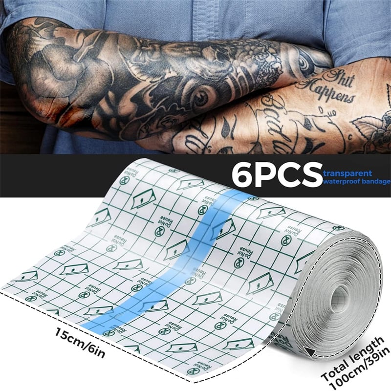 Waterproof Tattoo Bandage Roll 6 X 40inches Transparent Film Dressing Second Skin Healing Protective Clear