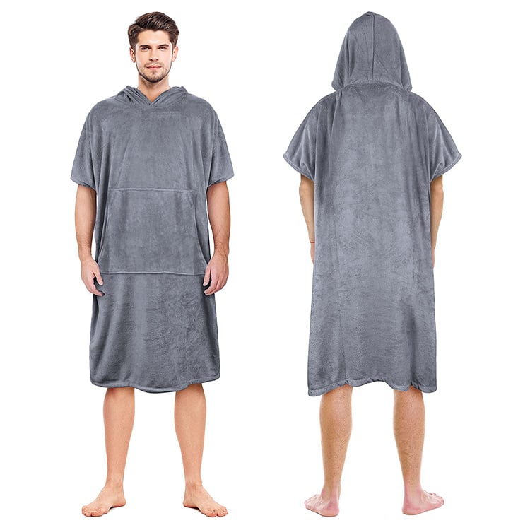 Surf Poncho Changing Robe with Hood Absorbent Microfiber Wetsuit with Pocket