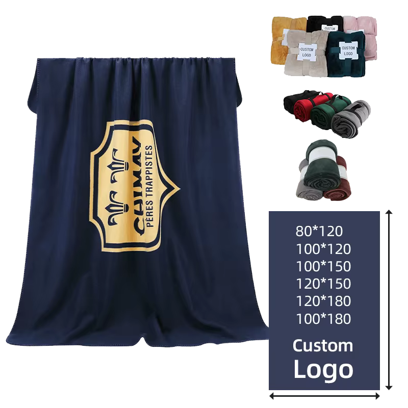 Custom 100% Polyester Patterned Throw Blankets