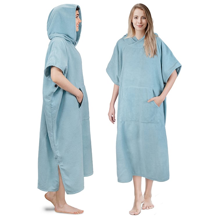 Surf Poncho Changing Towel Swim Robe with Pocket Plus Size Swim Cover Up Poncho
