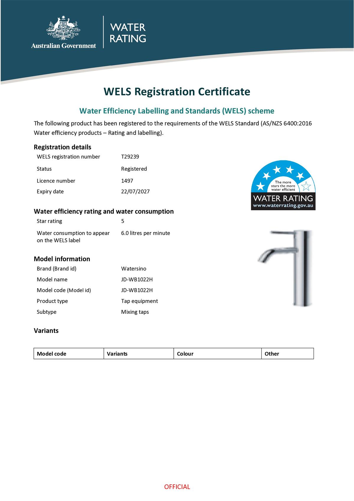 Water Efficiency Labelling and Standards Scheme