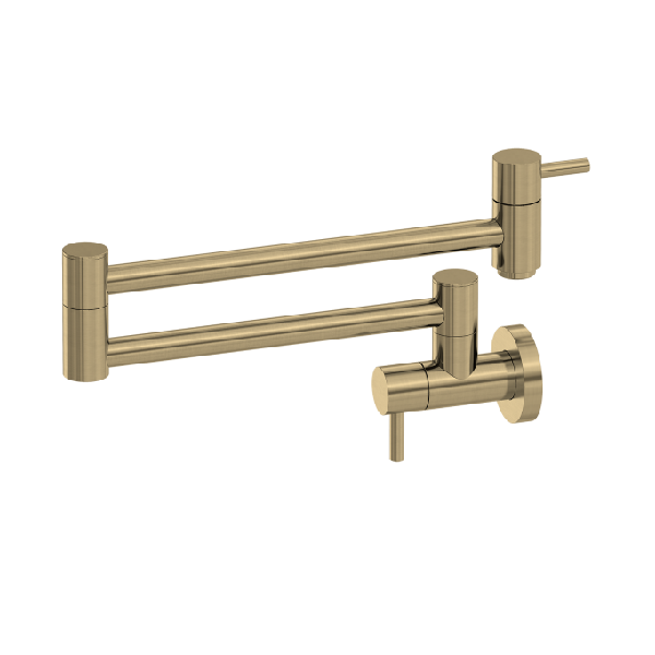 Foldable Swing Arm Brushed Wall-Mount Pot Filler Faucet DZR Brass Kitchen Mixer Tap