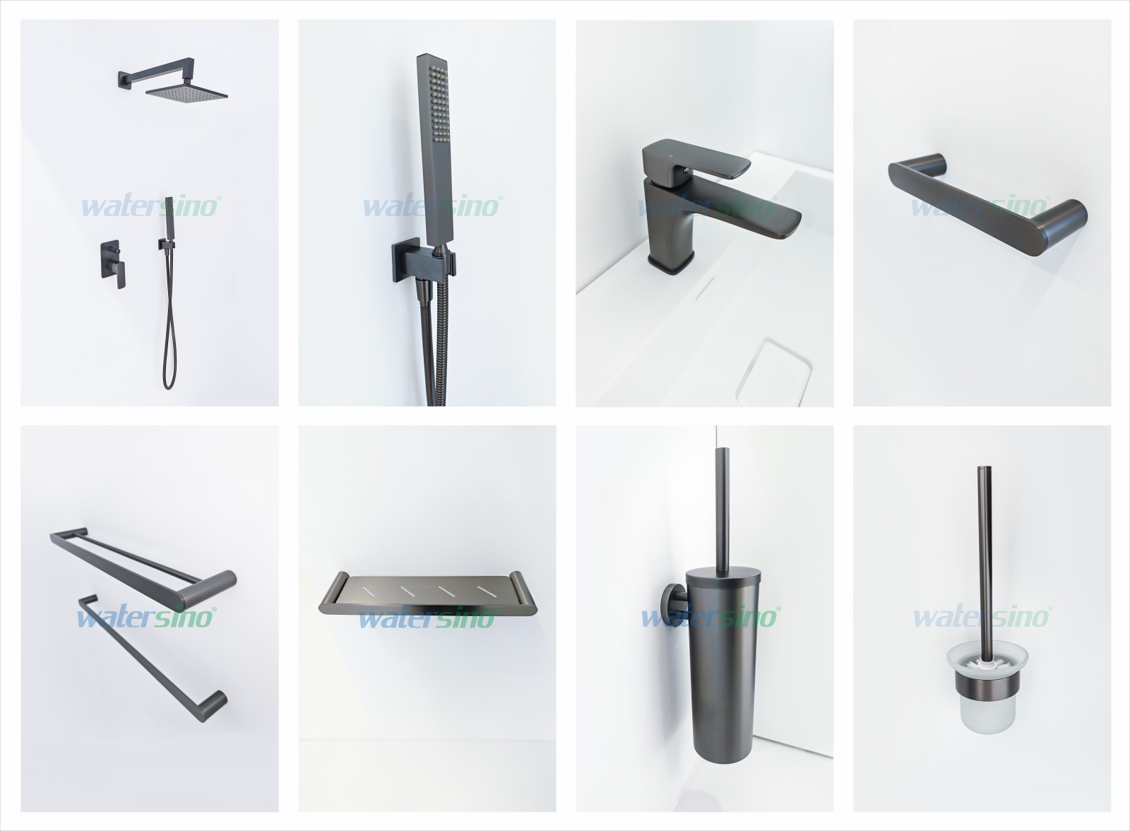 21 series hotel bathroom sanitary square tapware shower faucet set-7
