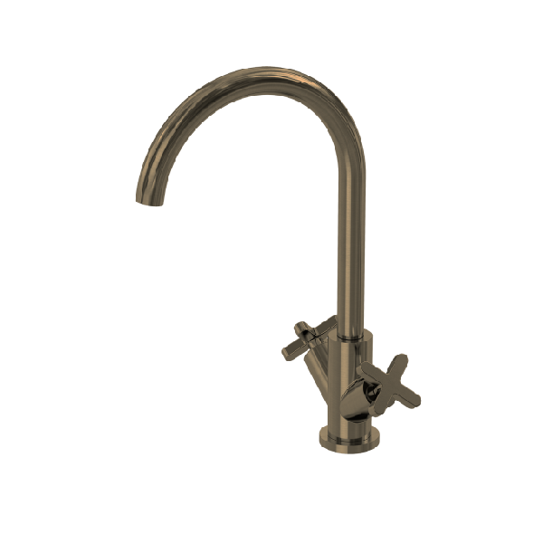 X Series Double Handle Cross Brushed Chrome Kitchen Mixer Tap Low Lead Brass
