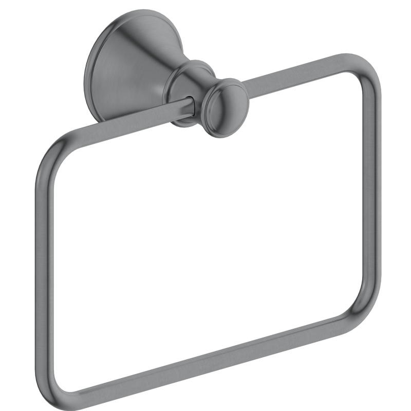 87 Series Solid Brass Wall-Mounted Towel Ring with Rectangular Rounded Design Space-Saving for Modern Bathrooms