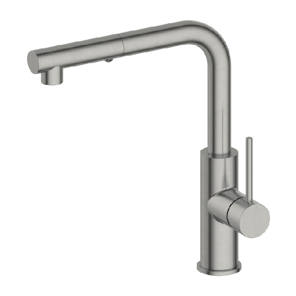 Brushed Nickel Pull-Out Kitchen Sink Faucet Low-Lead Brass Kitchen Tap