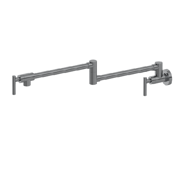  Gunmetal Black Wall-Mount Pot Filler Faucet T-Handle Controls Kitchen Mixer
