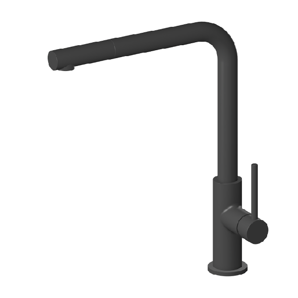 Commercial Matte Black Kitchen Tap Pull-Out Spray Single Lever Sink Fauce